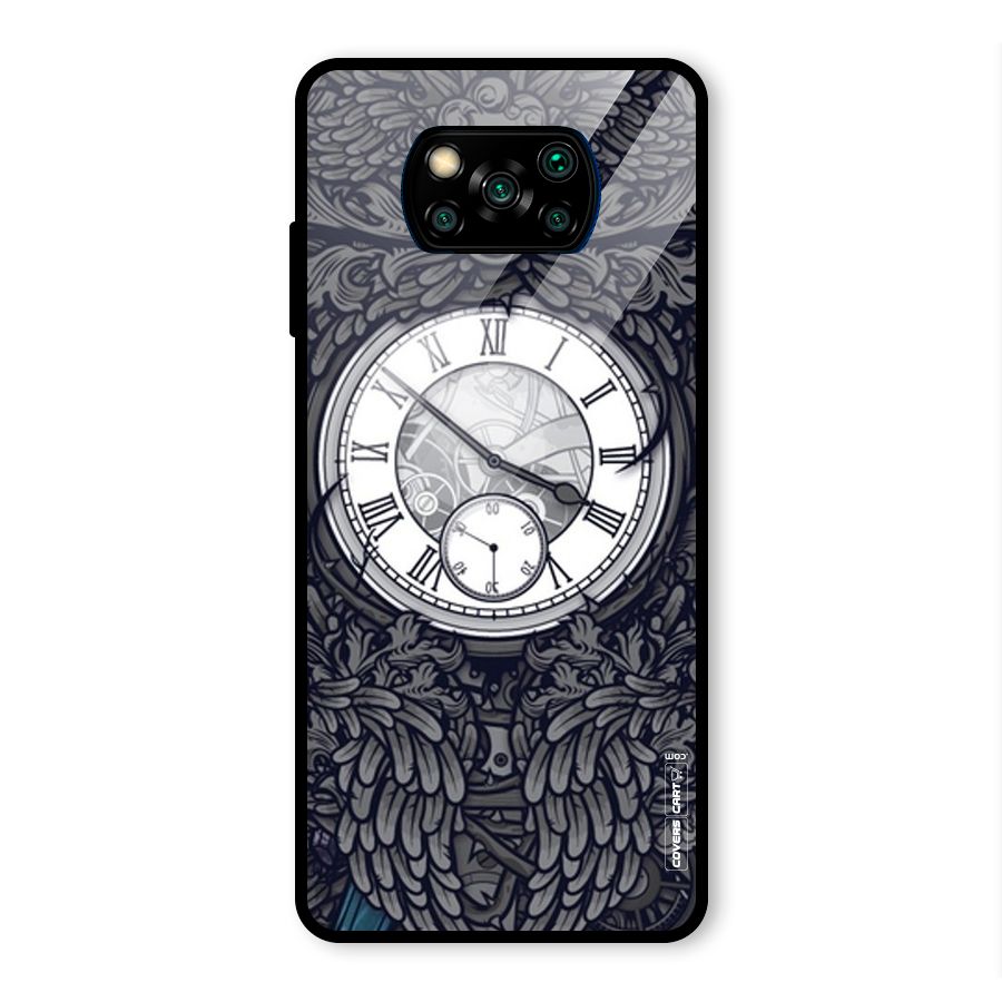 Artsy Wall Clock Glass Back Case for Poco X3 Pro