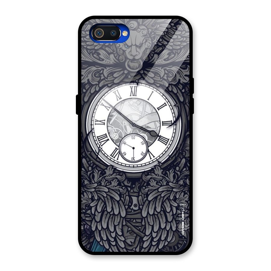 Artsy Wall Clock Glass Back Case for Realme C2