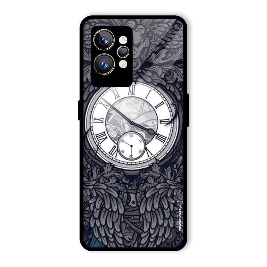 Artsy Wall Clock Glass Back Case for Realme GT2 Pro