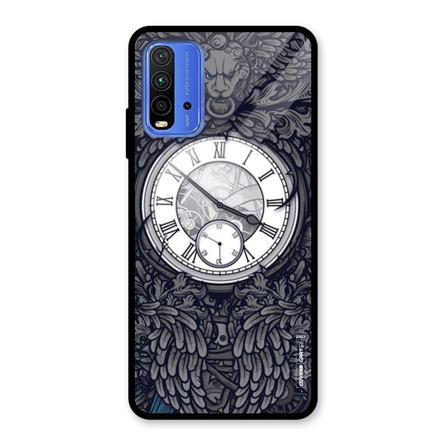 Artsy Wall Clock Glass Back Case for Redmi 9 Power