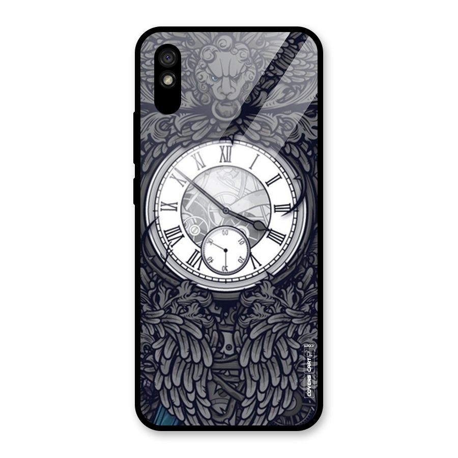Artsy Wall Clock Glass Back Case for Redmi 9i