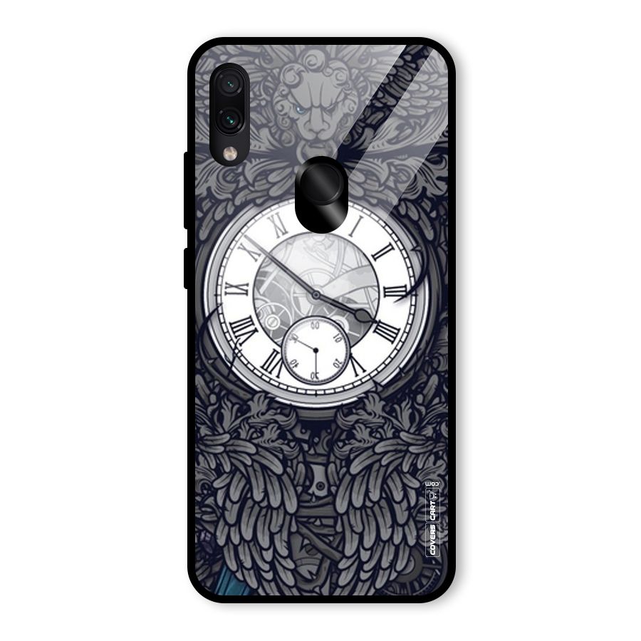 Artsy Wall Clock Glass Back Case for Redmi Note 7 Pro