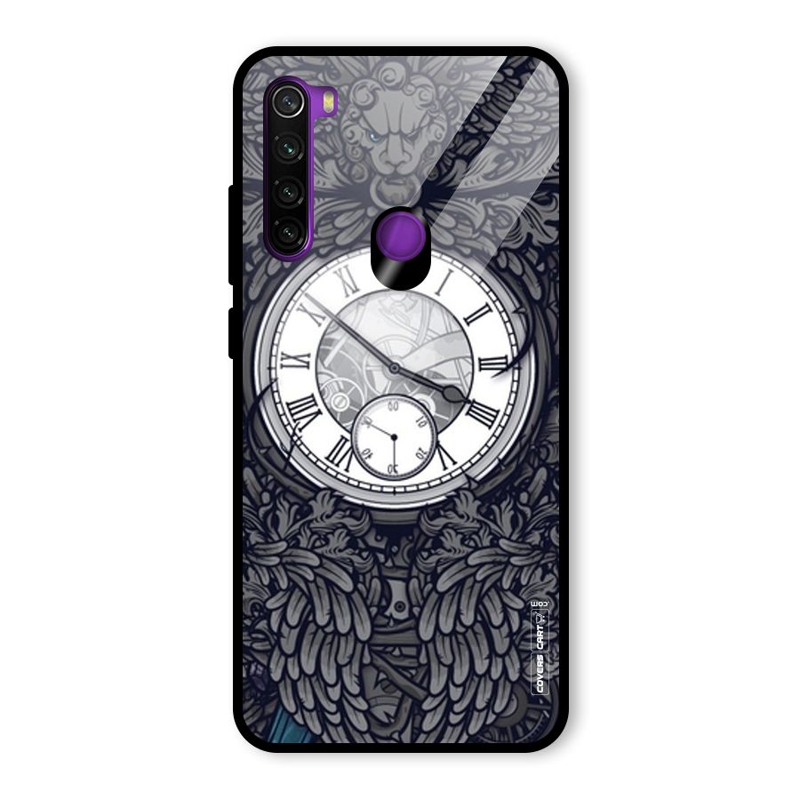 Artsy Wall Clock Glass Back Case for Redmi Note 8