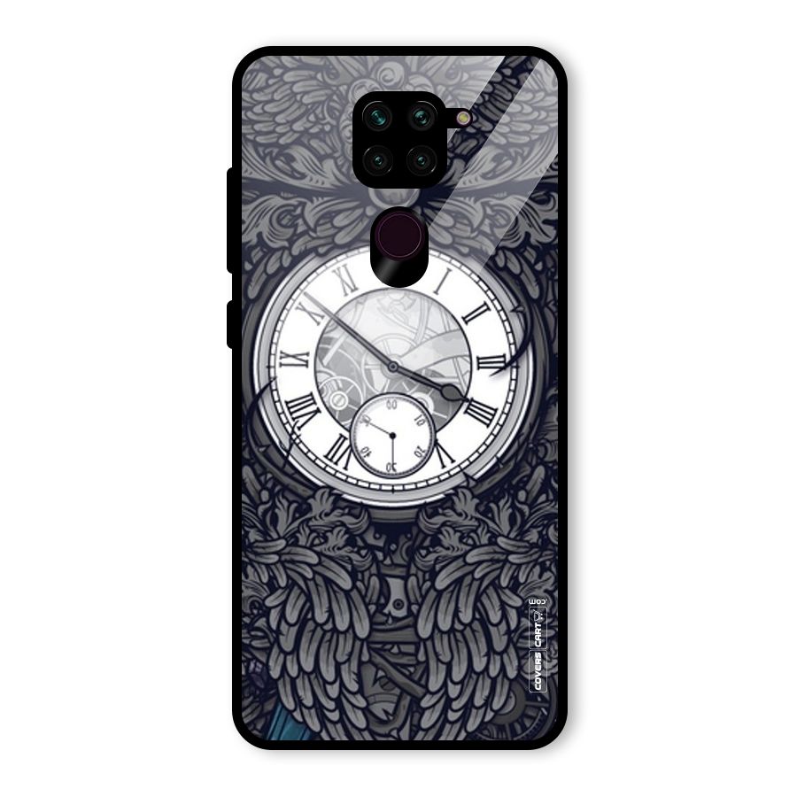 Artsy Wall Clock Glass Back Case for Redmi Note 9