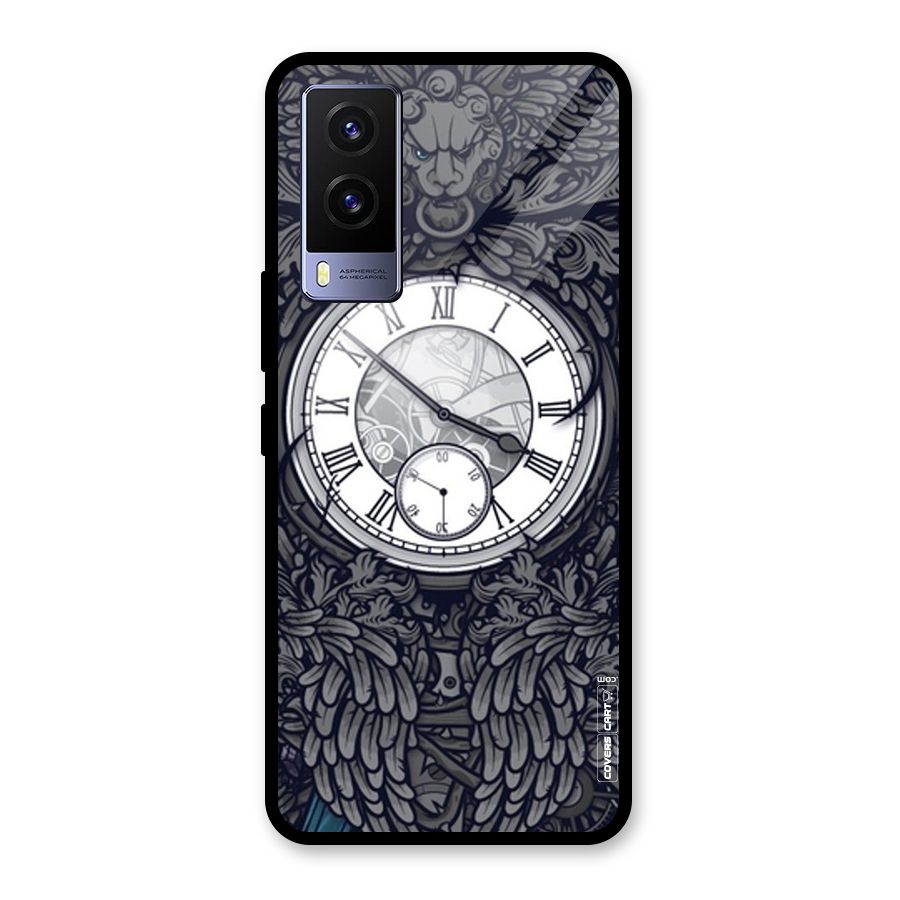 Artsy Wall Clock Glass Back Case for Vivo V21e 5G