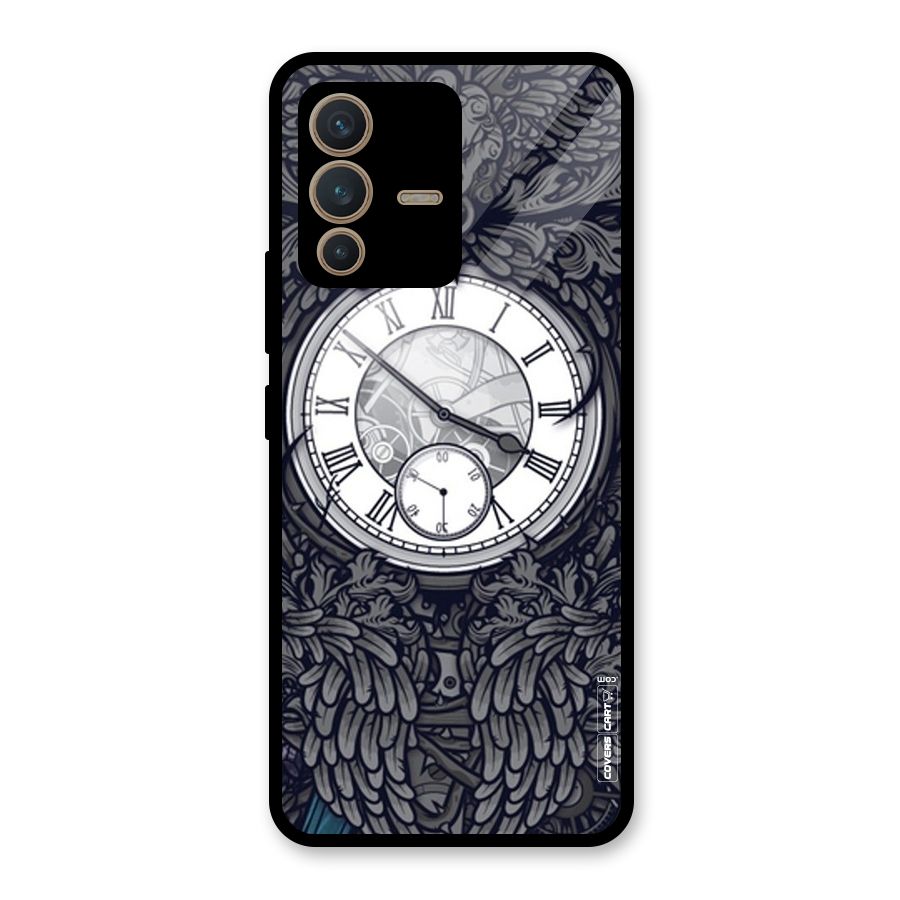 Artsy Wall Clock Glass Back Case for Vivo V23 5G