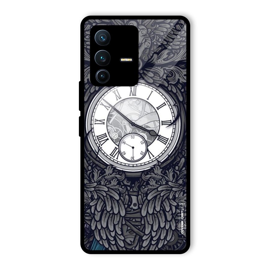 Artsy Wall Clock Glass Back Case for Vivo V23 Pro