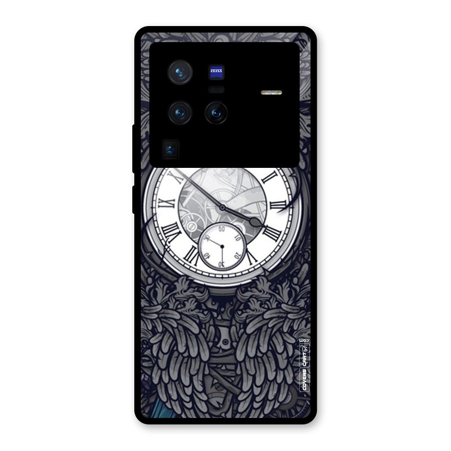 Artsy Wall Clock Glass Back Case for Vivo X80 Pro