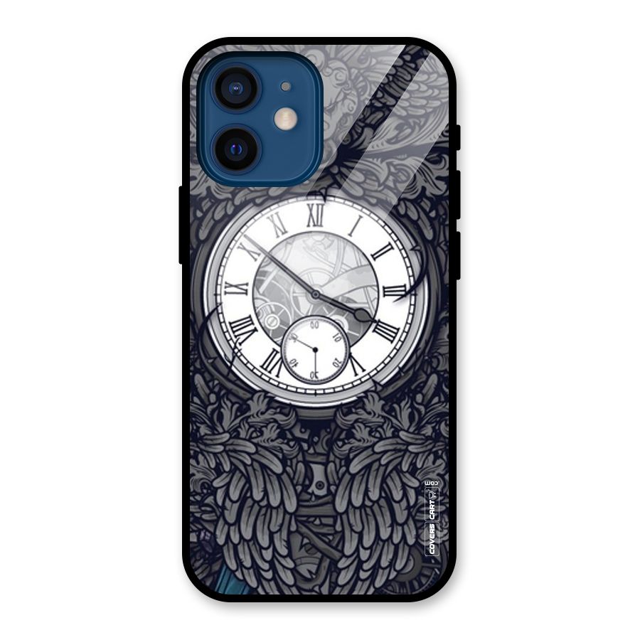 Artsy Wall Clock Glass Back Case for iPhone 12 Mini