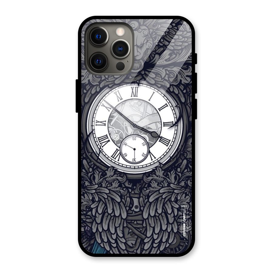 Artsy Wall Clock Glass Back Case for iPhone 12 Pro Max