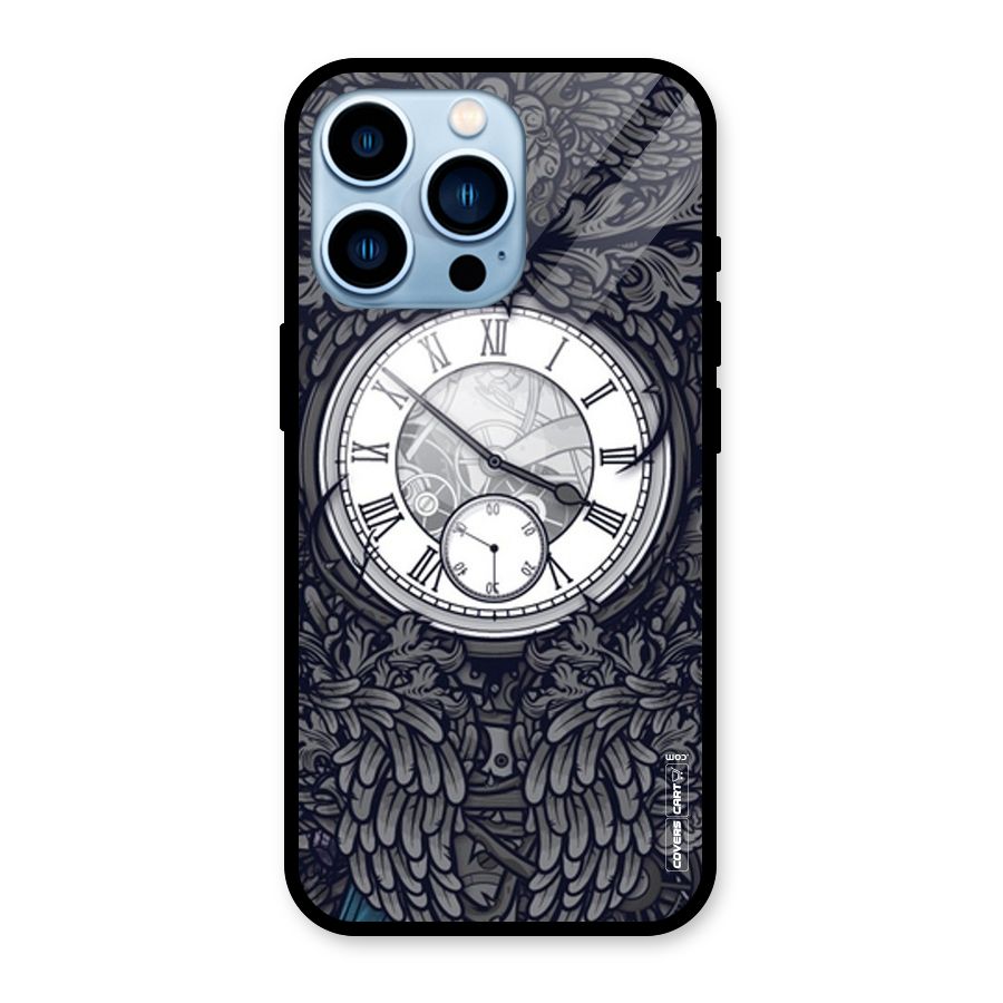 Artsy Wall Clock Glass Back Case for iPhone 13 Pro