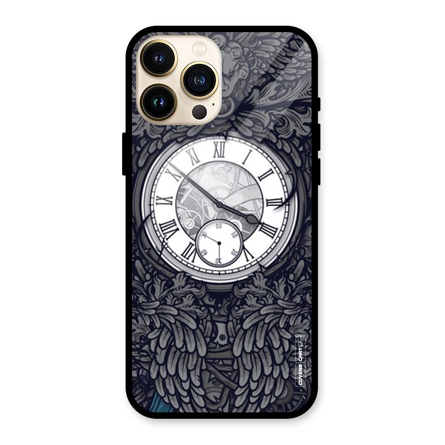 Artsy Wall Clock Glass Back Case for iPhone 13 Pro Max