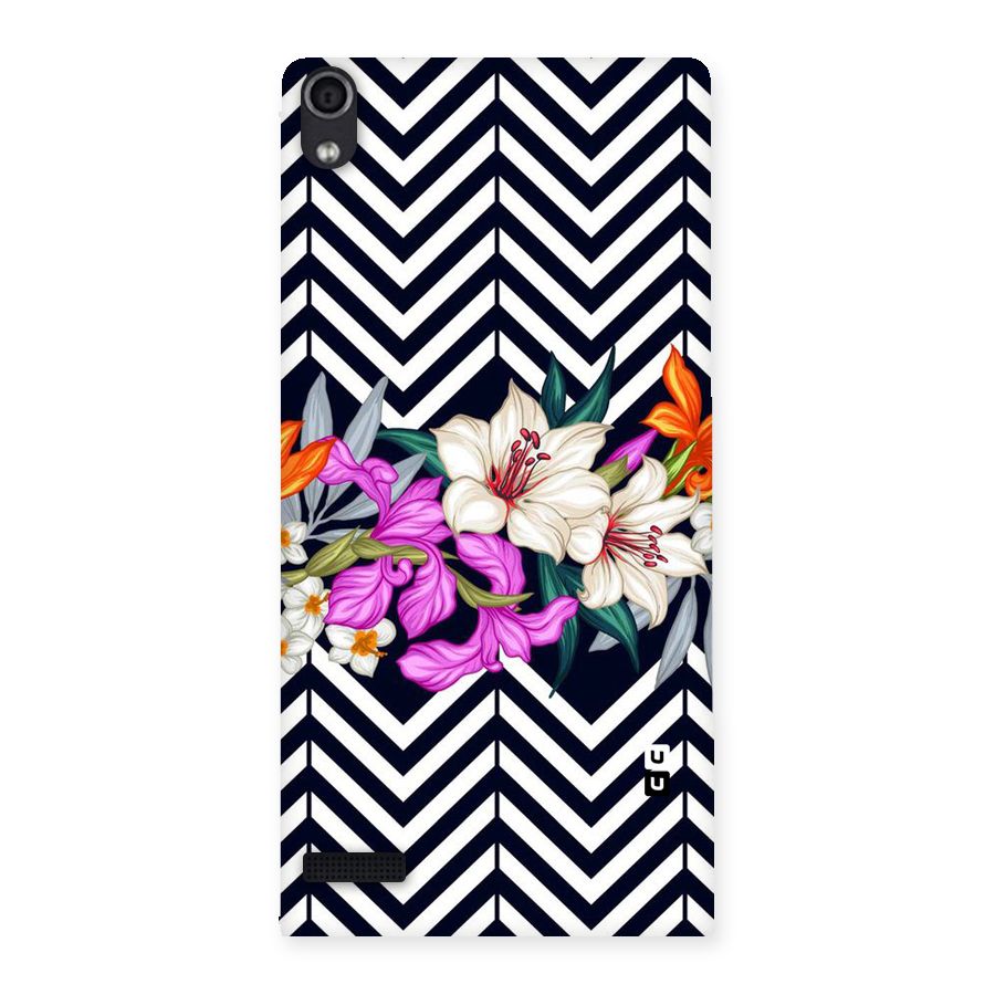 Artsy ZigZag Floral Back Case for Ascend P6