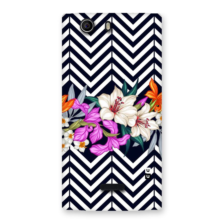 Artsy ZigZag Floral Back Case for Canvas Nitro 2 E311