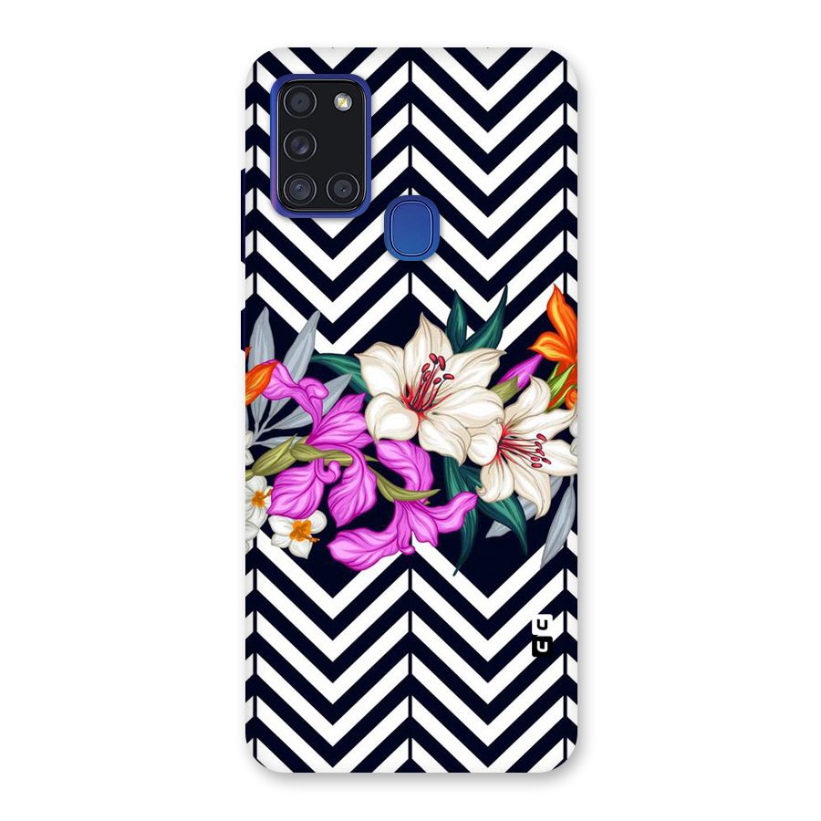 Artsy ZigZag Floral Back Case for Galaxy A21s