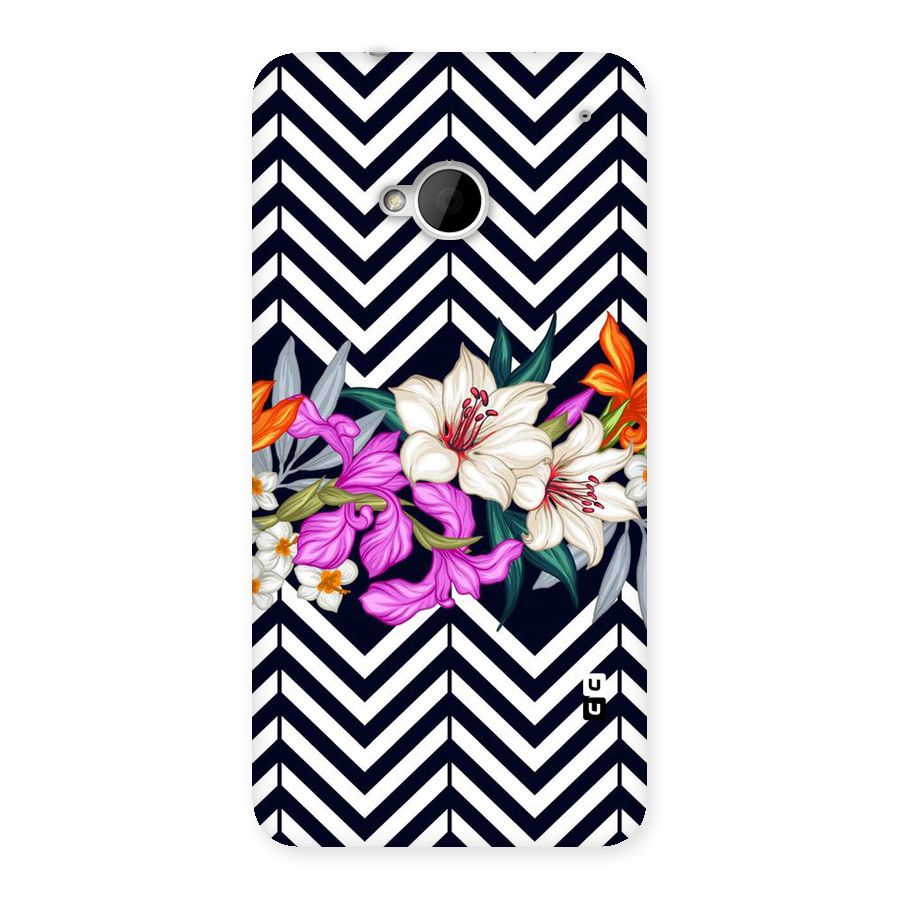 Artsy ZigZag Floral Back Case for HTC One M7