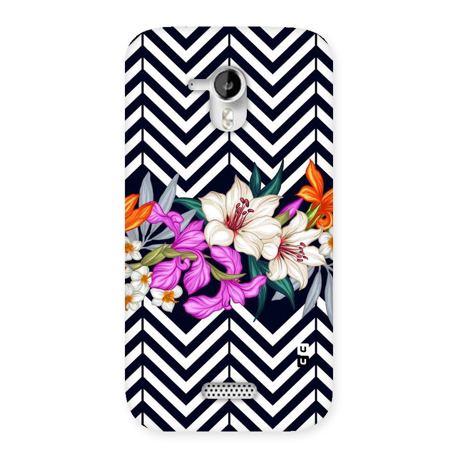Artsy ZigZag Floral Back Case for Micromax Canvas HD A116