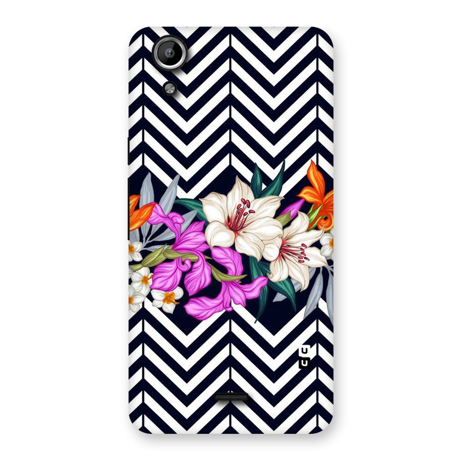 Artsy ZigZag Floral Back Case for Micromax Canvas Selfie Lens Q345
