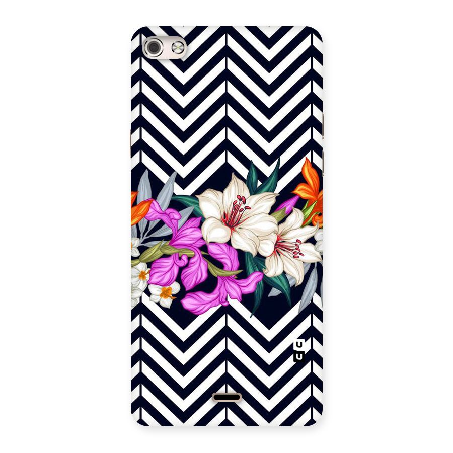 Artsy ZigZag Floral Back Case for Micromax Canvas Silver 5