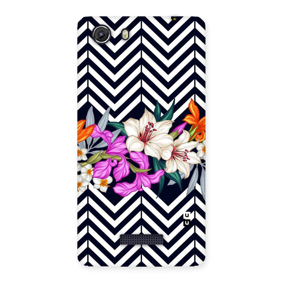 Artsy ZigZag Floral Back Case for Micromax Unite 3