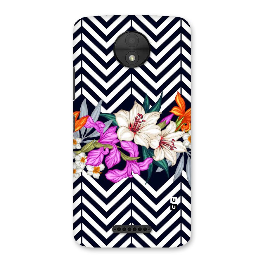Artsy ZigZag Floral Back Case for Moto C