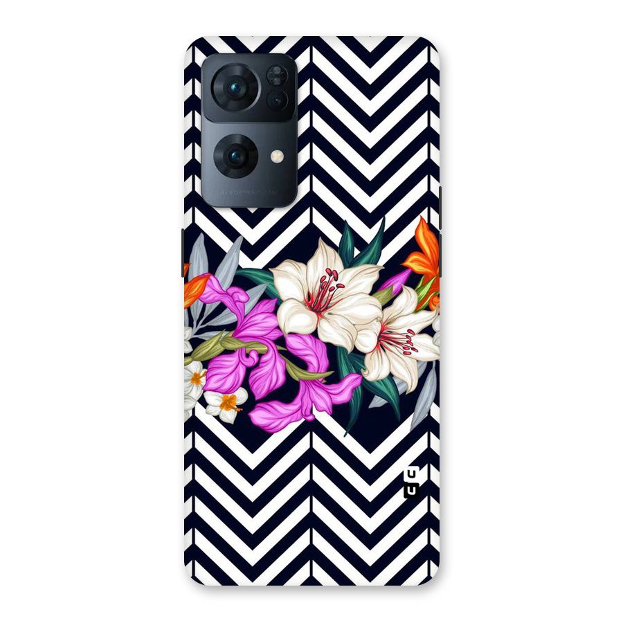Artsy ZigZag Floral Back Case for Oppo Reno7 Pro 5G