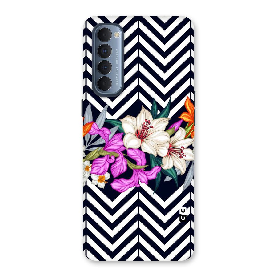 Artsy ZigZag Floral Back Case for Reno4 Pro