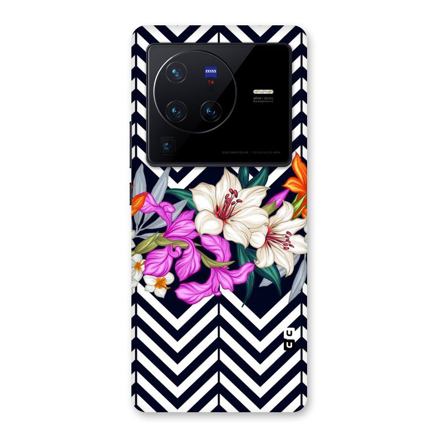 Artsy ZigZag Floral Back Case for Vivo X80 Pro