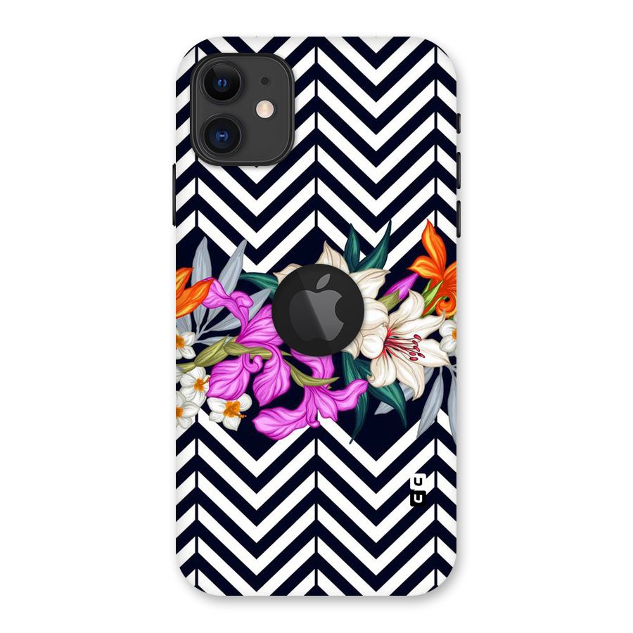 Artsy ZigZag Floral Back Case for iPhone 11 Logo Cut