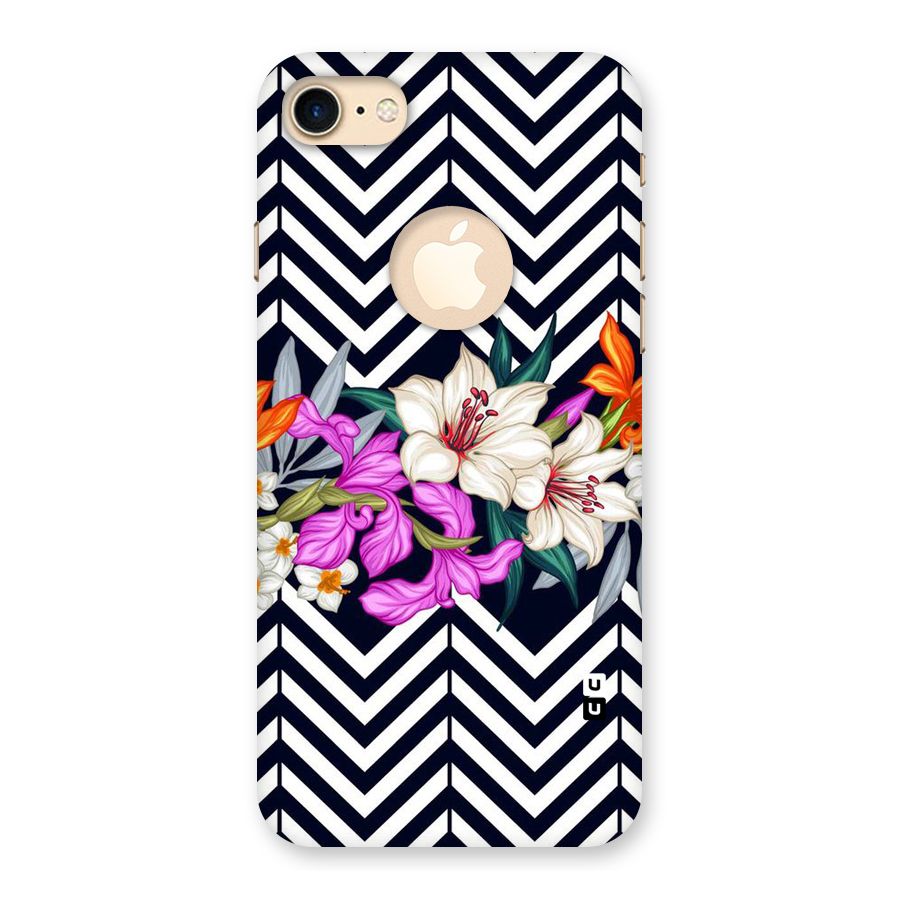 Artsy ZigZag Floral Back Case for iPhone 7 Logo Cut