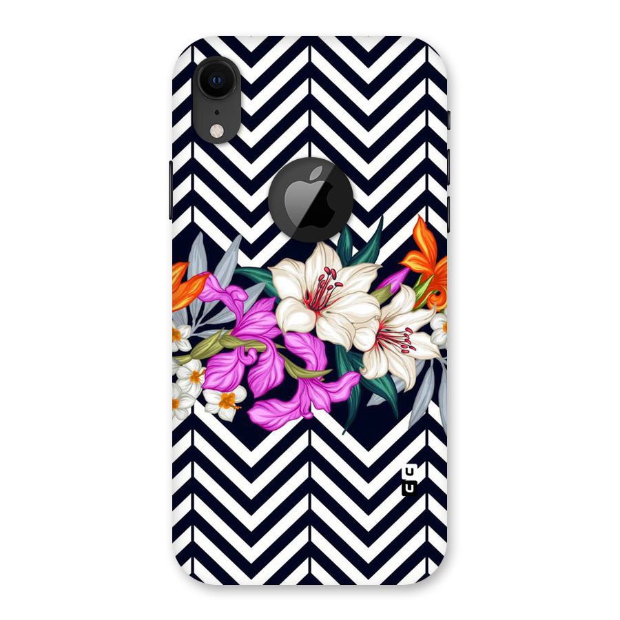 Artsy ZigZag Floral Back Case for iPhone XR Logo Cut