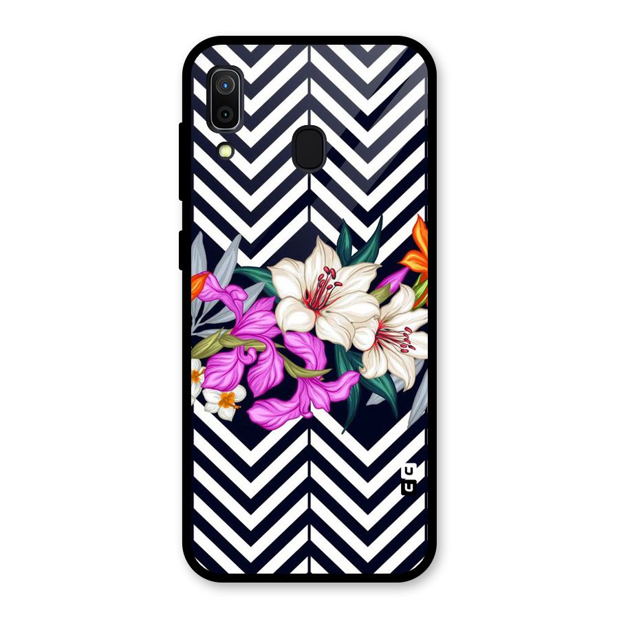 Artsy ZigZag Floral Glass Back Case for Galaxy A30
