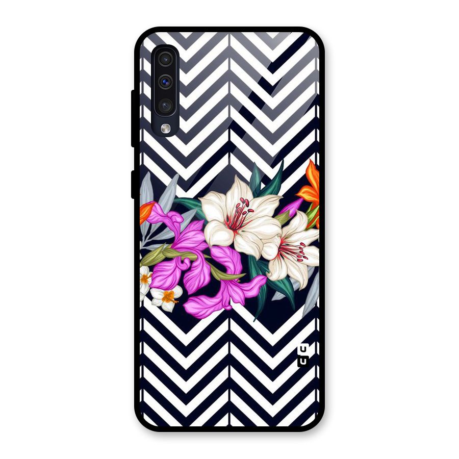 Artsy ZigZag Floral Glass Back Case for Galaxy A50