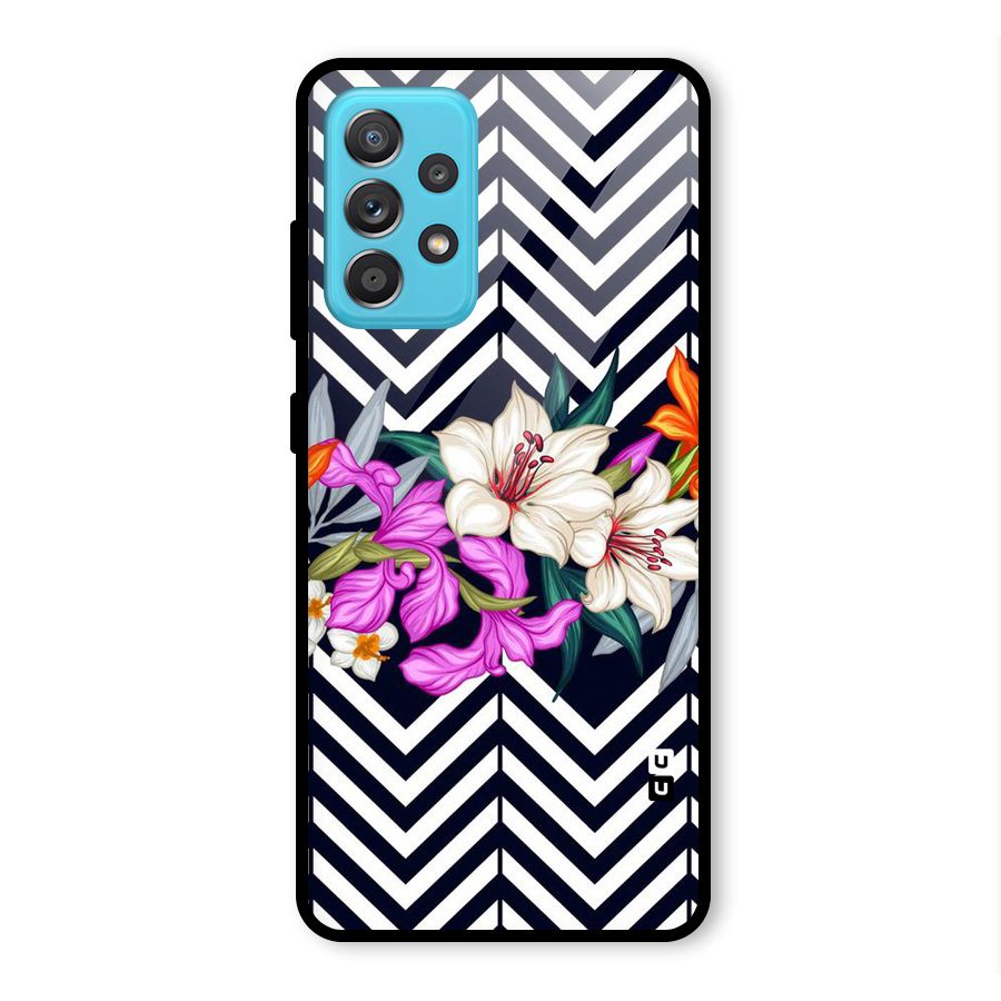 Artsy ZigZag Floral Glass Back Case for Galaxy A52
