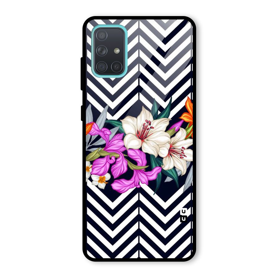 Artsy ZigZag Floral Glass Back Case for Galaxy A71
