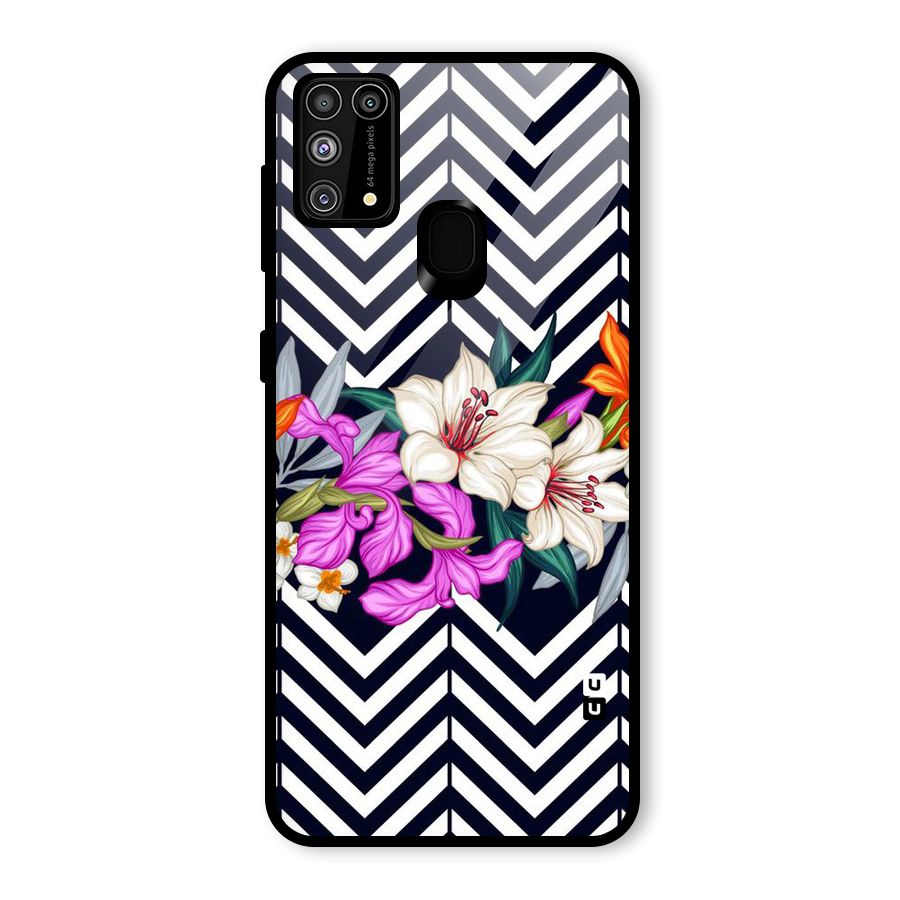 Artsy ZigZag Floral Glass Back Case for Galaxy F41