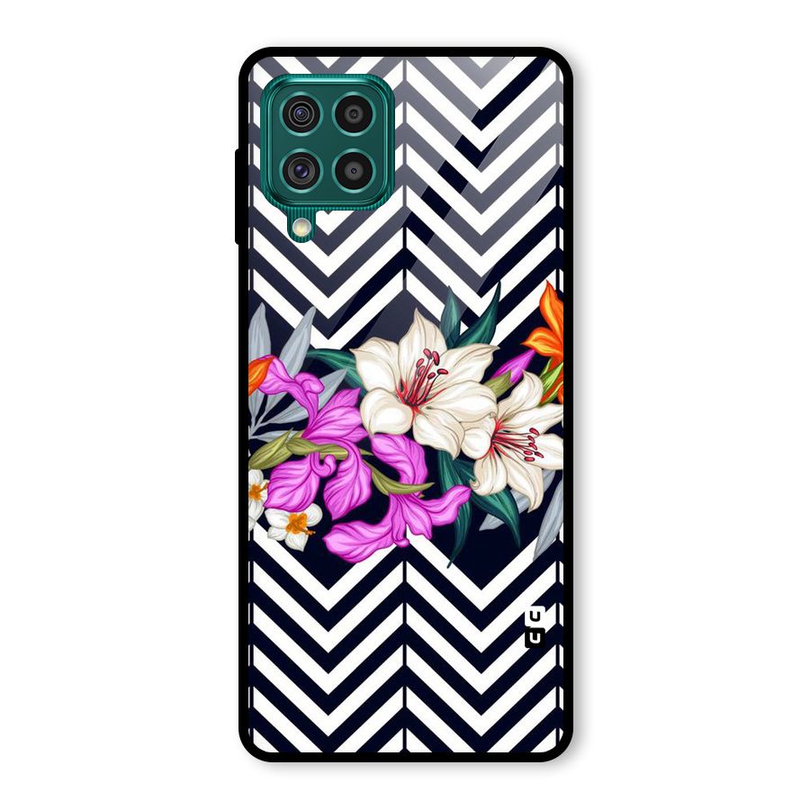 Artsy ZigZag Floral Glass Back Case for Galaxy F62