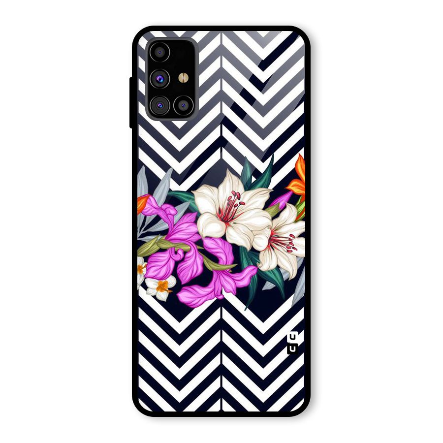 Artsy ZigZag Floral Glass Back Case for Galaxy M31s