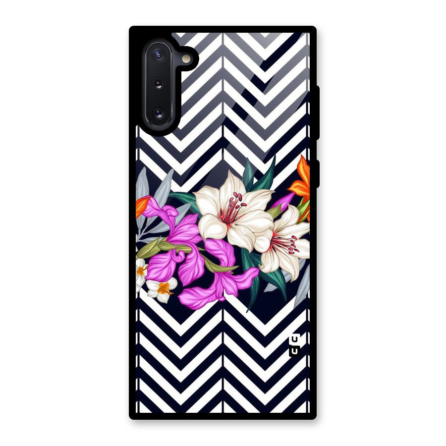 Artsy ZigZag Floral Glass Back Case for Galaxy Note 10