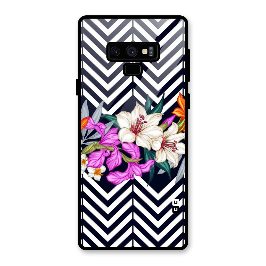 Artsy ZigZag Floral Glass Back Case for Galaxy Note 9