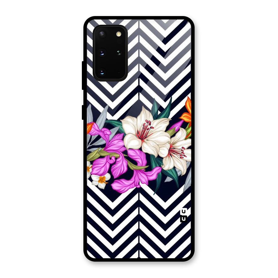 Artsy ZigZag Floral Glass Back Case for Galaxy S20 Plus