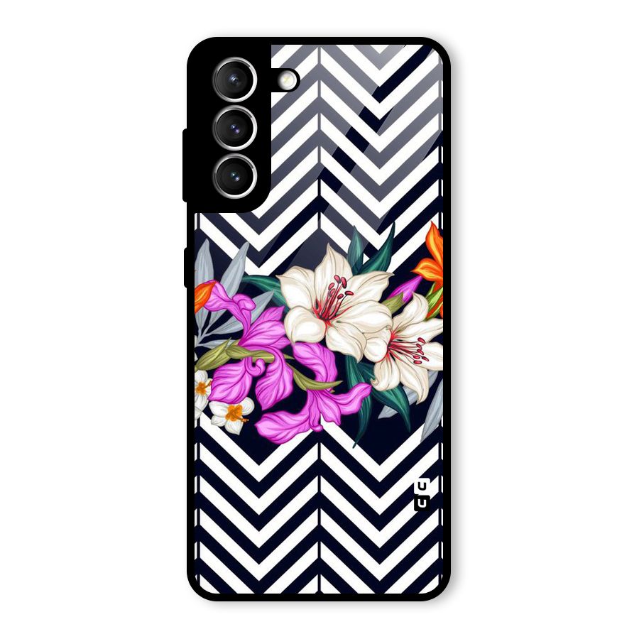Artsy ZigZag Floral Glass Back Case for Galaxy S21 5G