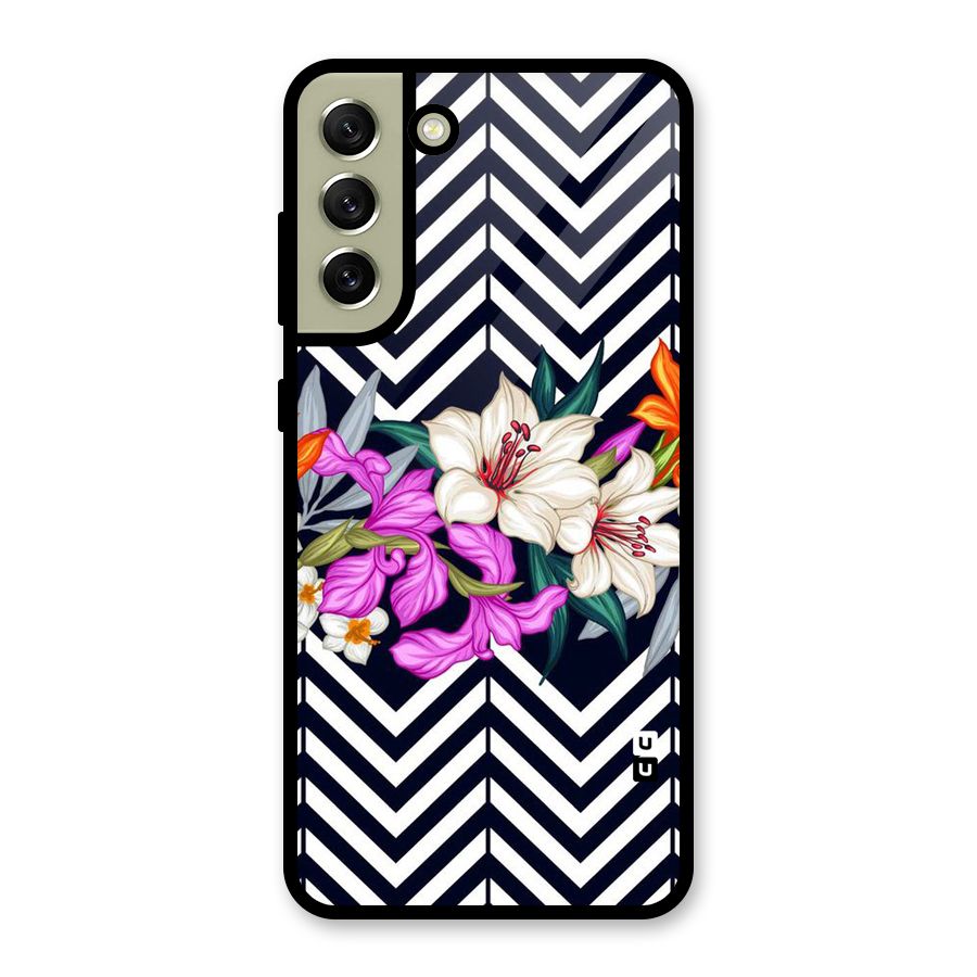 Artsy ZigZag Floral Glass Back Case for Galaxy S21 FE 5G