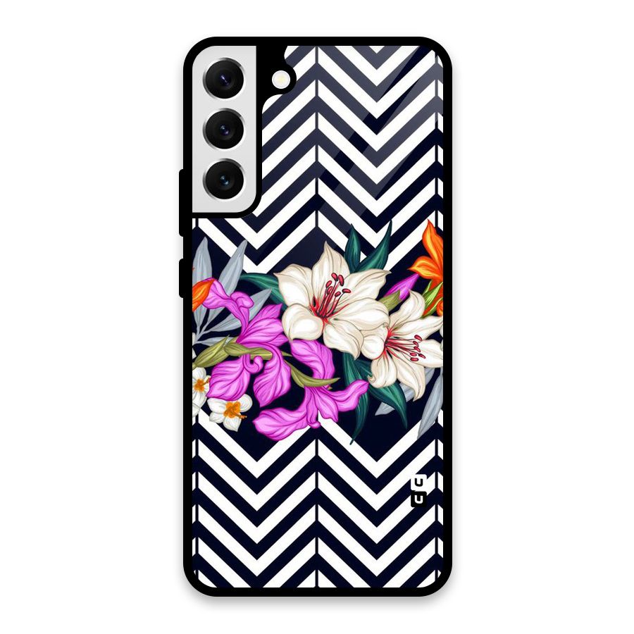 Artsy ZigZag Floral Glass Back Case for Galaxy S22 Plus 5G
