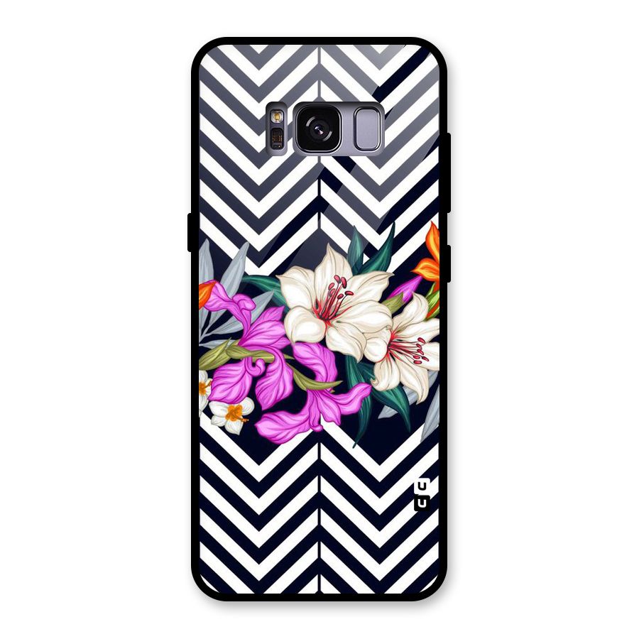 Artsy ZigZag Floral Glass Back Case for Galaxy S8