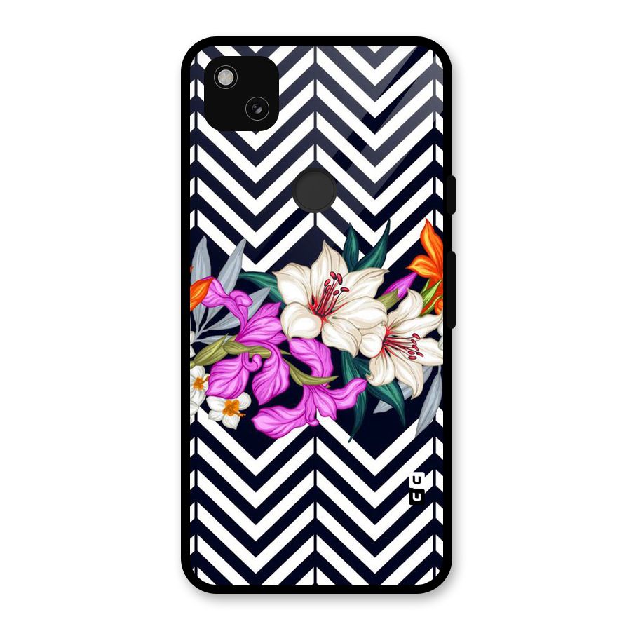 Artsy ZigZag Floral Glass Back Case for Google Pixel 4a