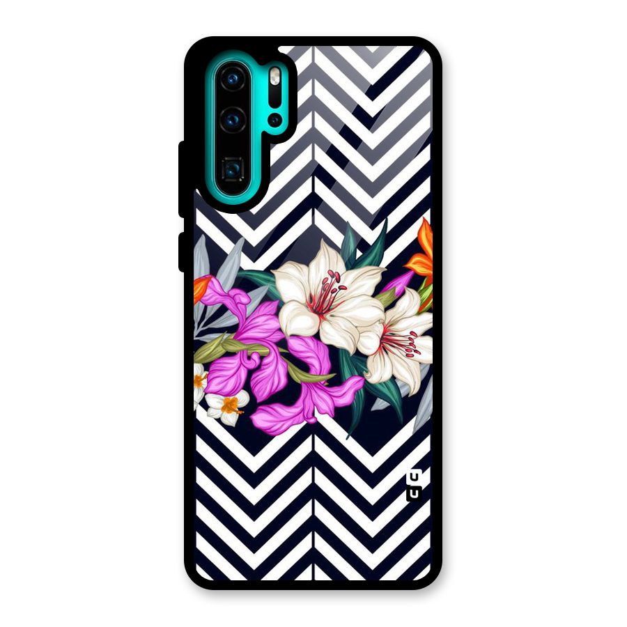 Artsy ZigZag Floral Glass Back Case for Huawei P30 Pro