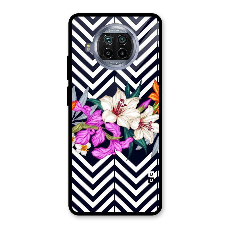 Artsy ZigZag Floral Glass Back Case for Mi 10i