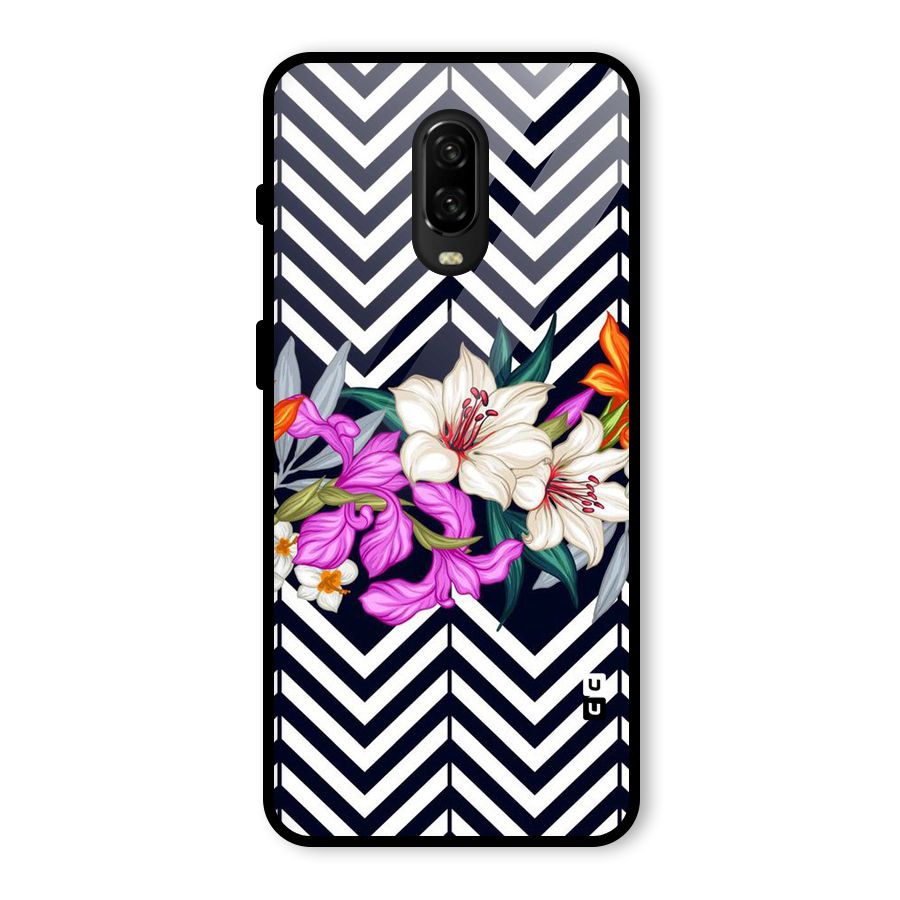 Artsy ZigZag Floral Glass Back Case for OnePlus 6T