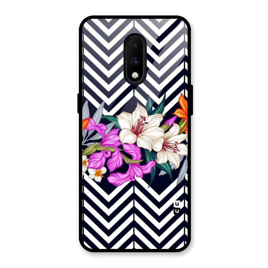 Artsy ZigZag Floral Glass Back Case for OnePlus 7